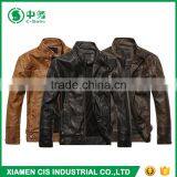 Top Quality Winter Windproof Man Black Faux Leather Motorcycle Jacket thumbnail-1