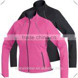Pink / Black Custom Blank Design 100% Polyester Lightweight Full Zipper Slim Fit Women's Soft Shell Jackets thumbnail-1