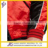 Embroidered Satin Bomber Jacket,sporty Cool Jacket,rib Collar and Sleeve Cuff Jacket thumbnail-2