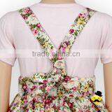 Summer Frock Design Cotton Flower Pattern Printed Baby Girl Suspender Floral School Uniform Rustic Dress thumbnail-5