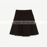 2017 OEM Spring Elegant Black Midi Flared Skirt With the Hem thumbnail-6