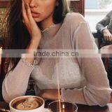 Chiffon Long Sleeve Nightclub Top For Woman Top thumbnail-3