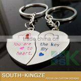Girl Boy Alluminum Alloy Half Hearts Keychain thumbnail-3