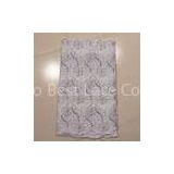 White Dressmaking Net African Lace Fabrics , Embroidered
