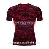 Red Men Tight Fit Fast Dry Sports t Shirts /jqi Outdoor Short Sleeve Basketball Training Jogging Active t Shrts/polyester Tee