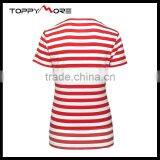 T092-1533R OEM Red And White Striped T Shirt Wholesale China, 95%Cotton Shirts High Quality thumbnail-2