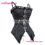 2016 Fashion Black Punk Overbust Lacework Straps Sexu Bustier