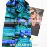 Stock Lot 100% Silk Long Stripe Colorful Paj Screen Printing Habotai Silk Scarves thumbnail-2