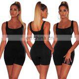 Women 2020 New Arrival One-piece One Piece Jumpsuit Sexy Short Bodycon Casual Blank Fluorescent Color Romper Jumpsuit thumbnail-2