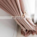 Wholesale Luxury Designs Decorative House Light Pink Velvet Fabric Ready Made Shading Finished Curtains for Hotel and Home thumbnail-2