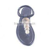 Trendy Flip Flop Style Stylish Strap Pailleter Flat Sandals for Women With Elastic Ankle Loop thumbnail-3