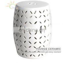 Oriental White Ceramic Garden Material Bed End Stool