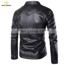 New Men Dropshipping High-grade Leather Jacket Long Sleeves Casual Top Fashion Leather Jacket Male Clothing thumbnail-4
