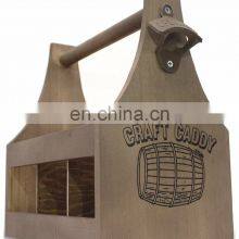 Craft Caddy Wooden Six Pack Bottle Caddy Tote Holder Beer Carrier With Attached Bottle Opener thumbnail-2