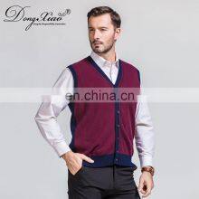 Custom Sleeveless Button Cardigan V-Neck Men's Vest Waistcoat Knitted Weaving for Spring Season thumbnail-6