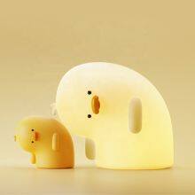 New Arrival Creative Cute Duck Table Lamp LED Rechargeable Bedside Touch Lamp Dimmable Animal Light Silicone Duck Night Light thumbnail-3
