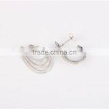 Latest Diamond 10k White Gold Hoop Earring Three Layer Fashion Design Jewelry thumbnail-4