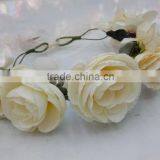 Women Girls Artificial Flower Headband Tiara Crowns Garland Wedding Bride for Girls thumbnail-1
