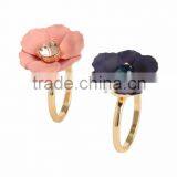 Fashion Jewelry 2016 Sets Shenzhen,rose Gold Ring Jewelry Women With Black Zircon Stones,rings Jewelry Women Flower Wedding thumbnail-1