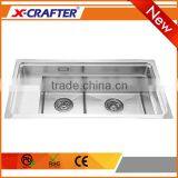 R10 Without Faucet Rectangular SUS 304 Double Bowl Kitchen Sink thumbnail-1