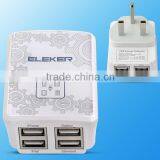 Factory OEM 4.8A Multiple 4 Port USB Wall Charger Charging Travel Power Adapter Portable Travel Charger thumbnail-2