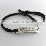 Personalized Leather Bracelets Personalized Bracelets With Engraved Alloy Charms thumbnail-1