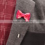 Mini Bow-Tie Shaped lapel pin, Stick Brooch, Wedding attire