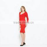 Latest Popular Chinese Long Sleeve One-piece Red Dress thumbnail-4