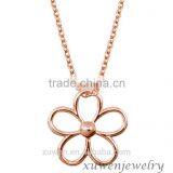 Custom Casting Flower Shape Stainless Steel 18kgp Gold Necklace Quality Choice