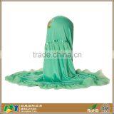 Vintage Green Flower Printed Cozy Viscose Cotton Hijab Inner Scarf For Women thumbnail-2