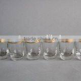 Vintage Shot Glass 1oz Size Gold Rimmed Glassware Set thumbnail-2
