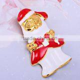 50*30mm Unique Design Personalized Enamel Christmas Santa Claus Brooch Pin thumbnail-1