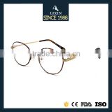 High Quality Retro Round Glasses Men Metal Eyeglasses Demi Color Prescription Lens Spectacle Optical Frames 307