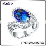 18KGP Wholesale Women's Single Big Blue Stone Ring Design