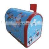 House Shape Gift Box Christmas Mail Box Shape Tin Cans