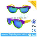 PC frame Material and polarized mirror lens kids sunglasses