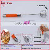 BT0150 12" Rotating Whisk With PP Handle 12" Revolve Egg Beater With 430 Stainless Steel Function Part 12" Rotary Egg Whisk thumbnail-1