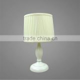 Metal Base And Body In White Powder Coating With Fabric Lampshade Mini Table Lamp Bedside Table Lamp