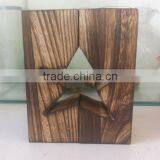 Holiday Decoration Vintage Stars Shape Wooden Carved Candle Holder thumbnail-2