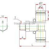 Plastic Tube Fitting, Male Branch Tee ,compact One -touch Tube Fitting , thumbnail-2