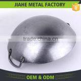 Restaurant Hand Made Double Handles Carbon Steel Wok For Sale thumbnail-4