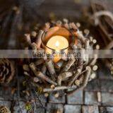 Vintage Chic Wooden Wicker Candle Holder Light Holder Christmas thumbnail-6