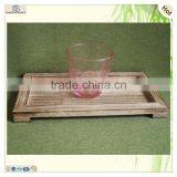 Unique Glass Decorative Wood Serving Feet Table Tray thumbnail-3