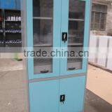 Steel Swing Doors Glass Cupboard Storage Bookshelf thumbnail-2