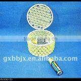 Green Pearl Round Wire Stackable Storage Bin With Lid thumbnail-1