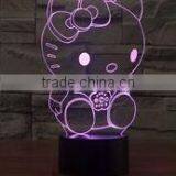 3D Effect Hello Kitty Shaped USB Dimmable Night Light