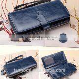 New Fashion Women Sheepskin Handbag Purse Leather Wallet Card Package Long Wallet thumbnail-2