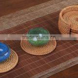Handmade Rattan Cup Holder / Set of 6 Rattan Coasters Made in Vietnam thumbnail-4