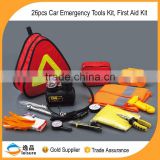 2016 China Gold supplier portable 26pcs Car Emergency Tool Kit
