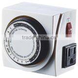 Low-cost Mechanical Timer,24 Hours Mechanical Timer With Switch & Two Side Outlets thumbnail-1